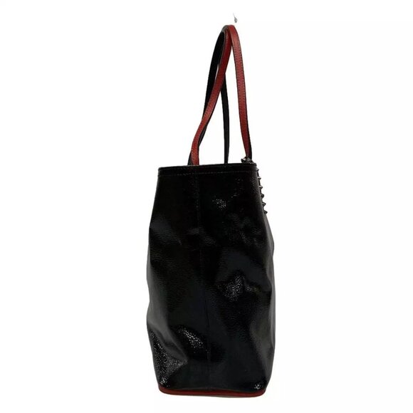 Auth CHRISTIAN LOUBOUTIN Cabata Small - Black Red Patent Leather Leather - Picture 12 of 15
